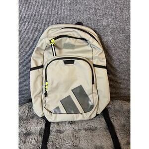 Adidas Midway Backpack Gray Neon Green Zippers School Gym Travel Bag